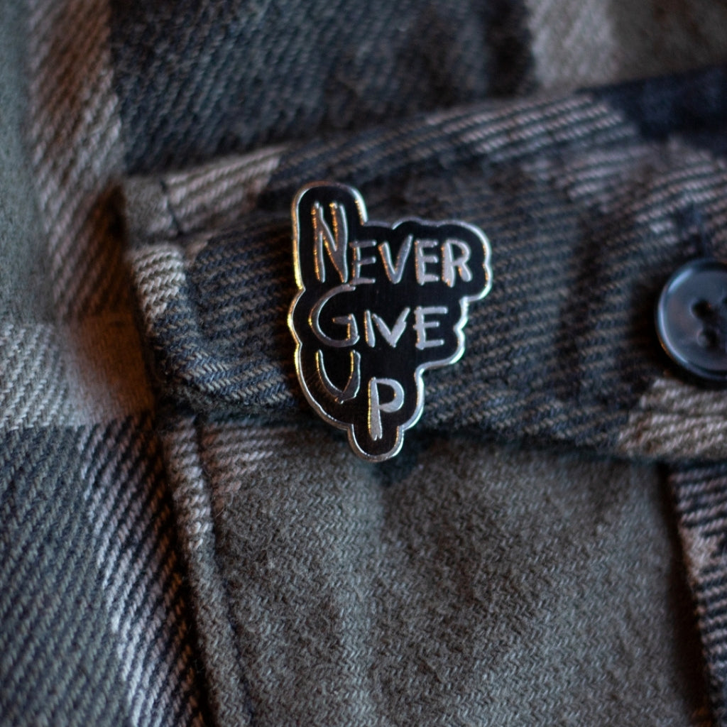 "Never Give Up" - 10 Pin Bundle - Free Shipping