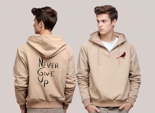 NEW 2024 (Pre-Sale) Cardinal "Never Give Up" Hoodie - Sand Unisex