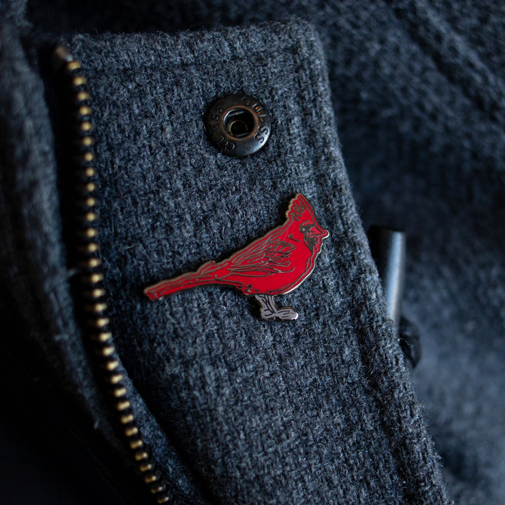 Red Cardinal 'Never Give Up' Pin – CardinalNeverGiveUp